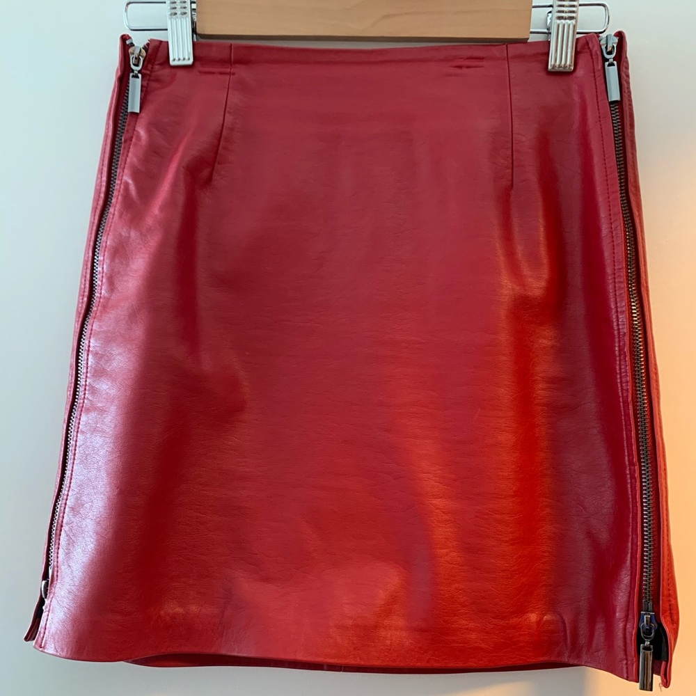 Red mini skirt